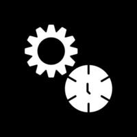Zeit Verwaltung Glyphe invertiert Symbol Design vektor