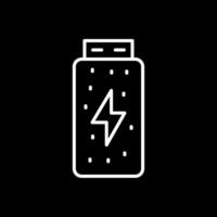 Batterie Status Linie invertiert Symbol Design vektor