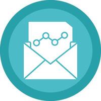 Email Marketing Glyphe fällig Kreis Symbol Design vektor