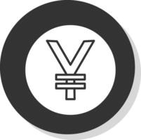 yen mynt glyf skugga cirkel ikon design vektor