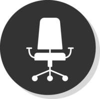 Büro Stuhl Glyphe Schatten Kreis Symbol Design vektor