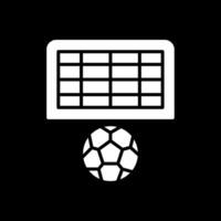 Fußball Tor Glyphe invertiert Symbol Design vektor