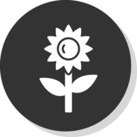 Sonnenblume Glyphe Schatten Kreis Symbol Design vektor