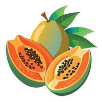 Papaya Obst eben Stil Illustration vektor