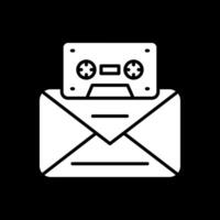Stimme Mail Glyphe invertiert Symbol Design vektor