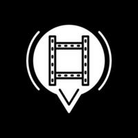 Film Glyphe invertiert Symbol Design vektor