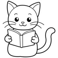 katt kartong färg bok illustration linje konst vektor