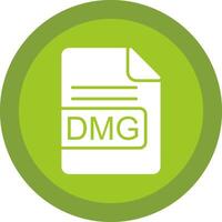 dmg Datei Format Glyphe fällig Kreis Symbol Design vektor