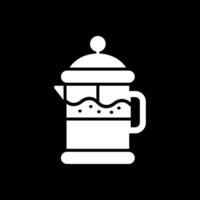kaffe filtrera glyf omvänd ikon design vektor