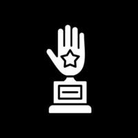 Hand Glyphe invertiert Symbol Design vektor