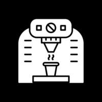 Kaffee Maschine Glyphe invertiert Symbol Design vektor