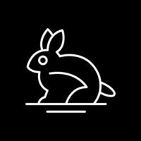 Hase Linie invertiert Symbol Design vektor