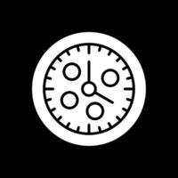 Uhr Glyphe invertiert Symbol Design vektor