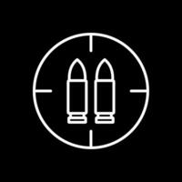 Munition Linie invertiert Symbol Design vektor