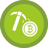 Bitcoin Bergbau Glyphe fällig Kreis Symbol Design vektor