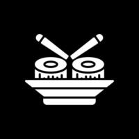 Sushi Glyphe invertiert Symbol Design vektor