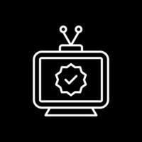 Fernsehen Linie invertiert Symbol Design vektor
