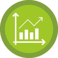 bar Diagram glyf på grund av cirkel ikon design vektor