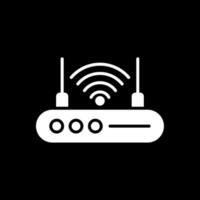 W-lan Router Glyphe invertiert Symbol Design vektor