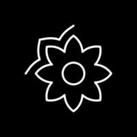 Blume Linie invertiert Symbol Design vektor