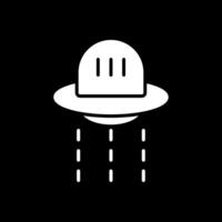 UFO Jäger Glyphe invertiert Symbol Design vektor