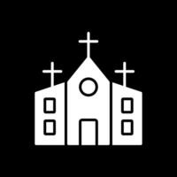 kyrka glyf omvänd ikon design vektor