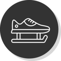 Schlittschuh Schuhe Glyphe fällig Kreis Symbol Design vektor