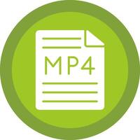 mP4 glyf på grund av cirkel ikon design vektor