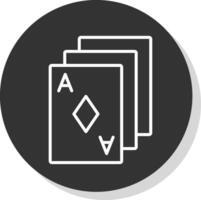 Poker Karten Glyphe fällig Kreis Symbol Design vektor