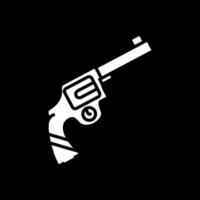 pistol glyf omvänd ikon design vektor