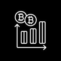 bitcoin Graf linje omvänd ikon design vektor