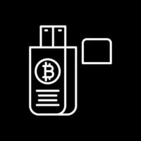 Bitcoin Fahrt Linie invertiert Symbol Design vektor