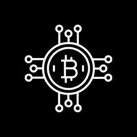 bitcoin bitcoin linje omvänd ikon design vektor