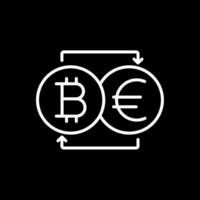 bitcoin växlare linje omvänd ikon design vektor