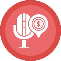 Finanzen Podcast Glyphe fällig Kreis Symbol Design vektor