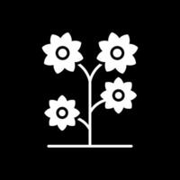 blomma glyf omvänd ikon design vektor