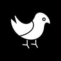 fågel glyf omvänd ikon design vektor