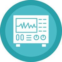 oscilloskop glyf på grund av cirkel ikon design vektor