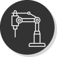 Roboter Arm Glyphe fällig Kreis Symbol Design vektor