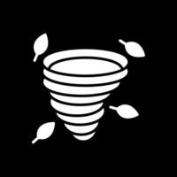 Tornado Glyphe invertiert Symbol Design vektor