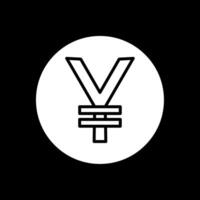 yen mynt glyf omvänd ikon design vektor
