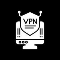 vpn glyf omvänd ikon design vektor