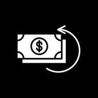 Geld zurück Garantie Glyphe invertiert Symbol Design vektor