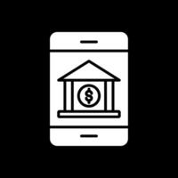 Bankwesen App Glyphe invertiert Symbol Design vektor