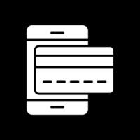 Handy, Mobiltelefon Zahlungen Glyphe invertiert Symbol Design vektor