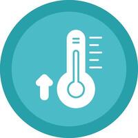Thermometer Glyphe fällig Kreis Symbol Design vektor