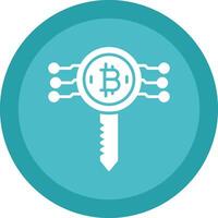 bitcoin nyckel glyf på grund av cirkel ikon design vektor