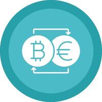 bitcoin växlare glyf på grund av cirkel ikon design vektor