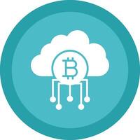 Wolke Bitcoin Glyphe fällig Kreis Symbol Design vektor