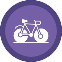 cykel glyf på grund av cirkel ikon design vektor